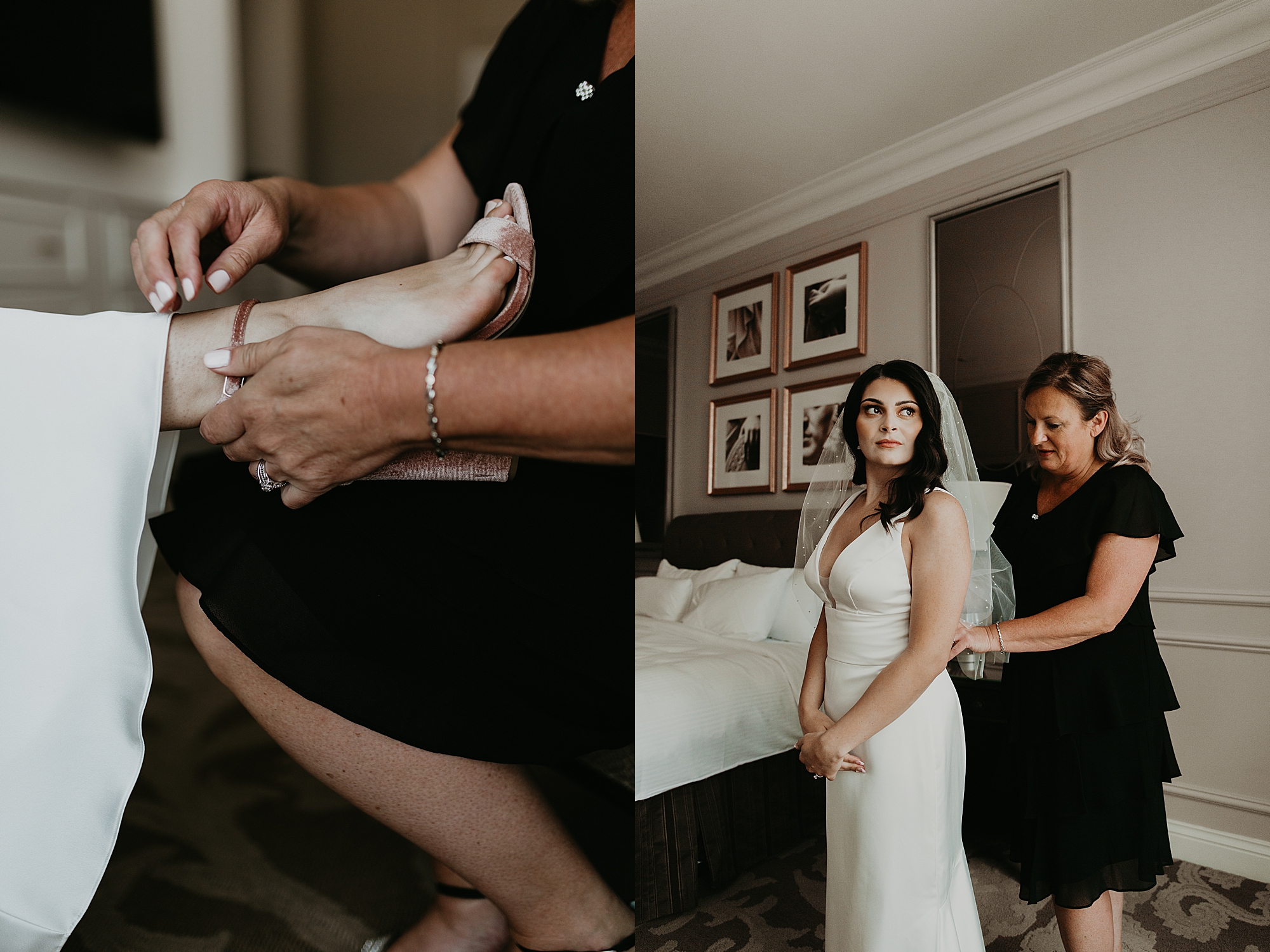 photos of mother helping bride