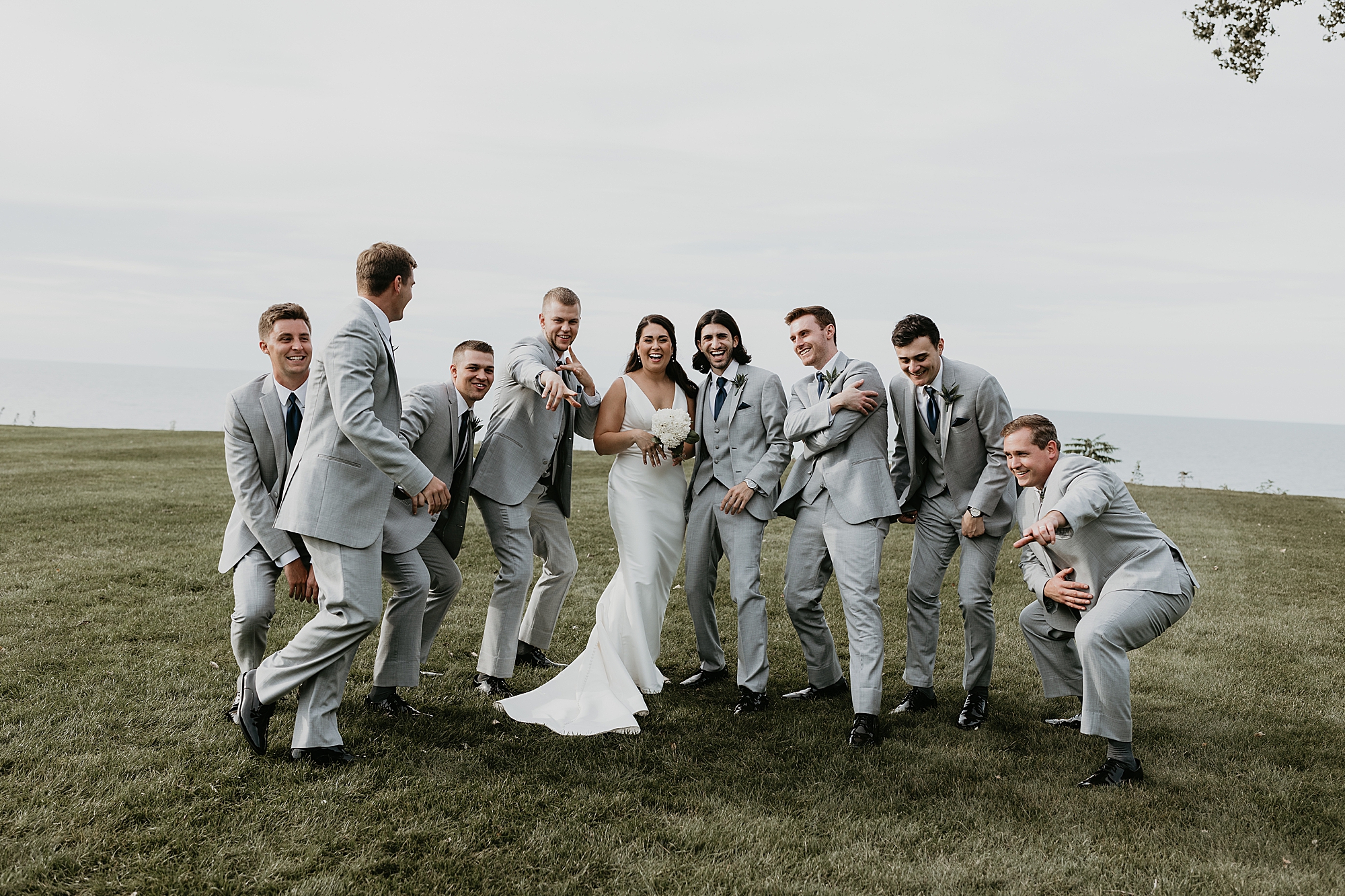 groomsmen with bride