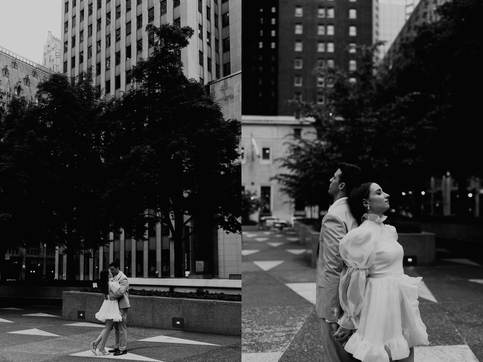 Mellon Square; Pittsburgh locations; engagement photos by Jessee Allen Photography