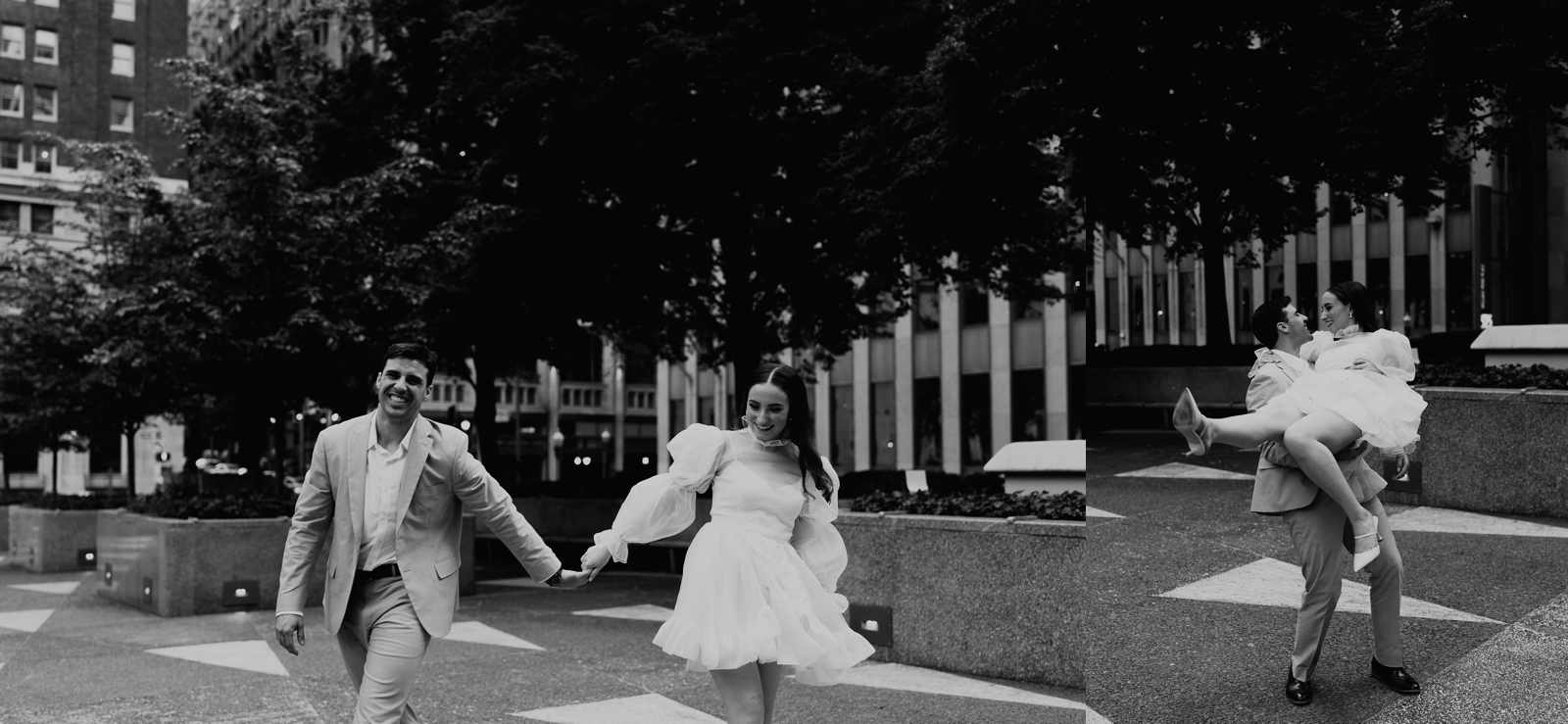 Mellon Square; Pittsburgh locations; engagement photos by Jessee Allen Photography