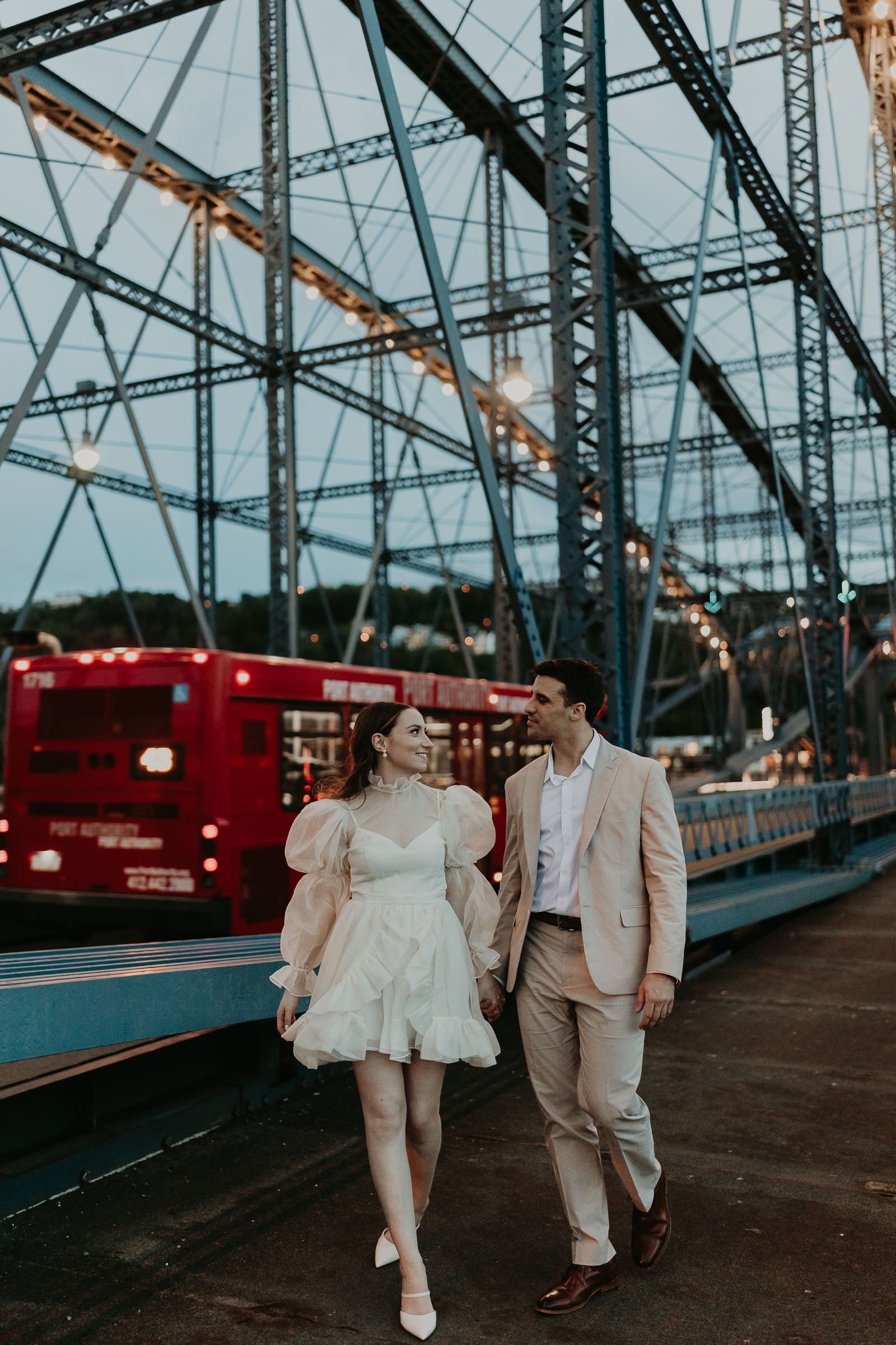 Liberty Bridge Pittsburgh; best photo locations; engagement photos by Jessee Allen Photography