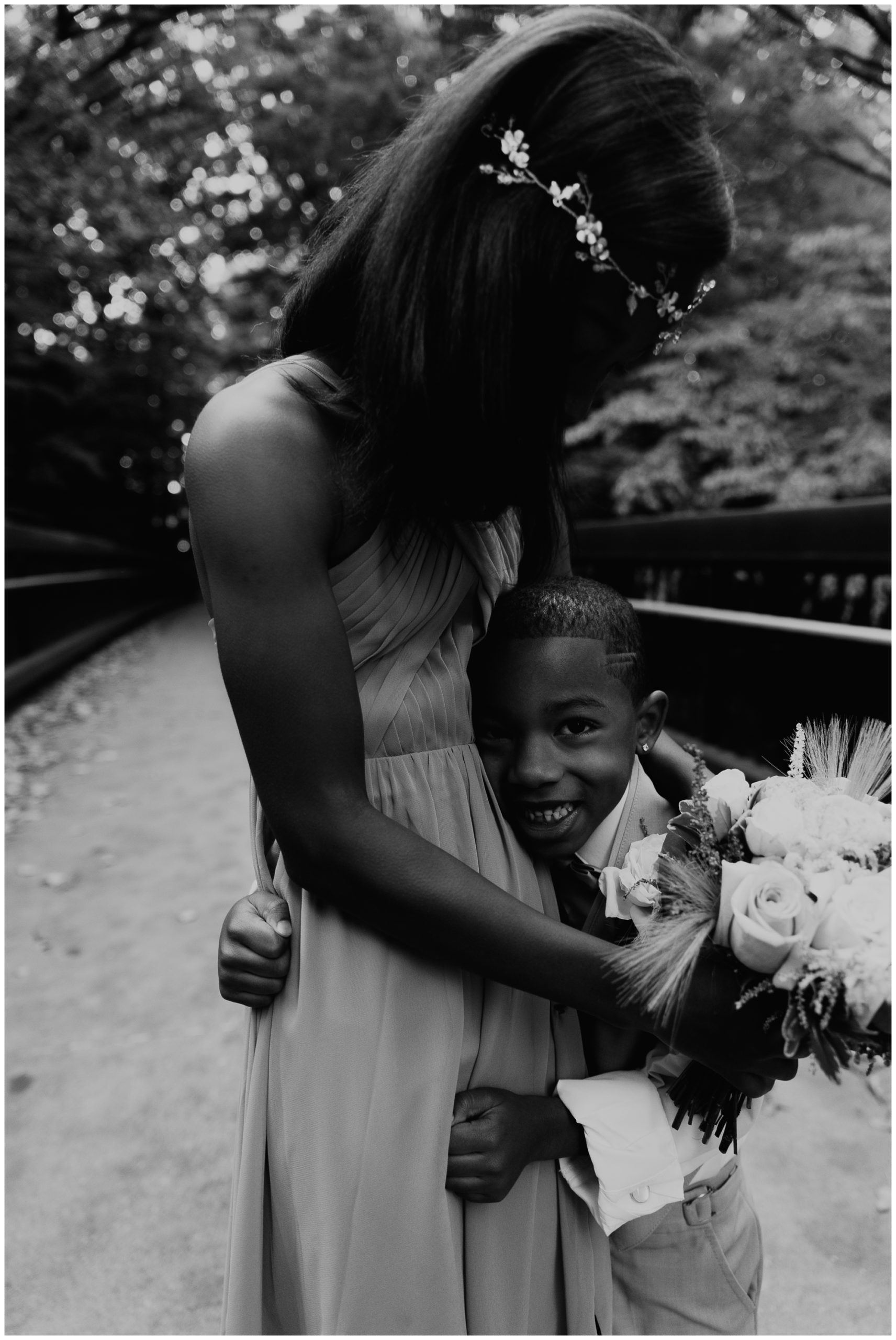 fall wedding portraits after civil ceremony at courthouse