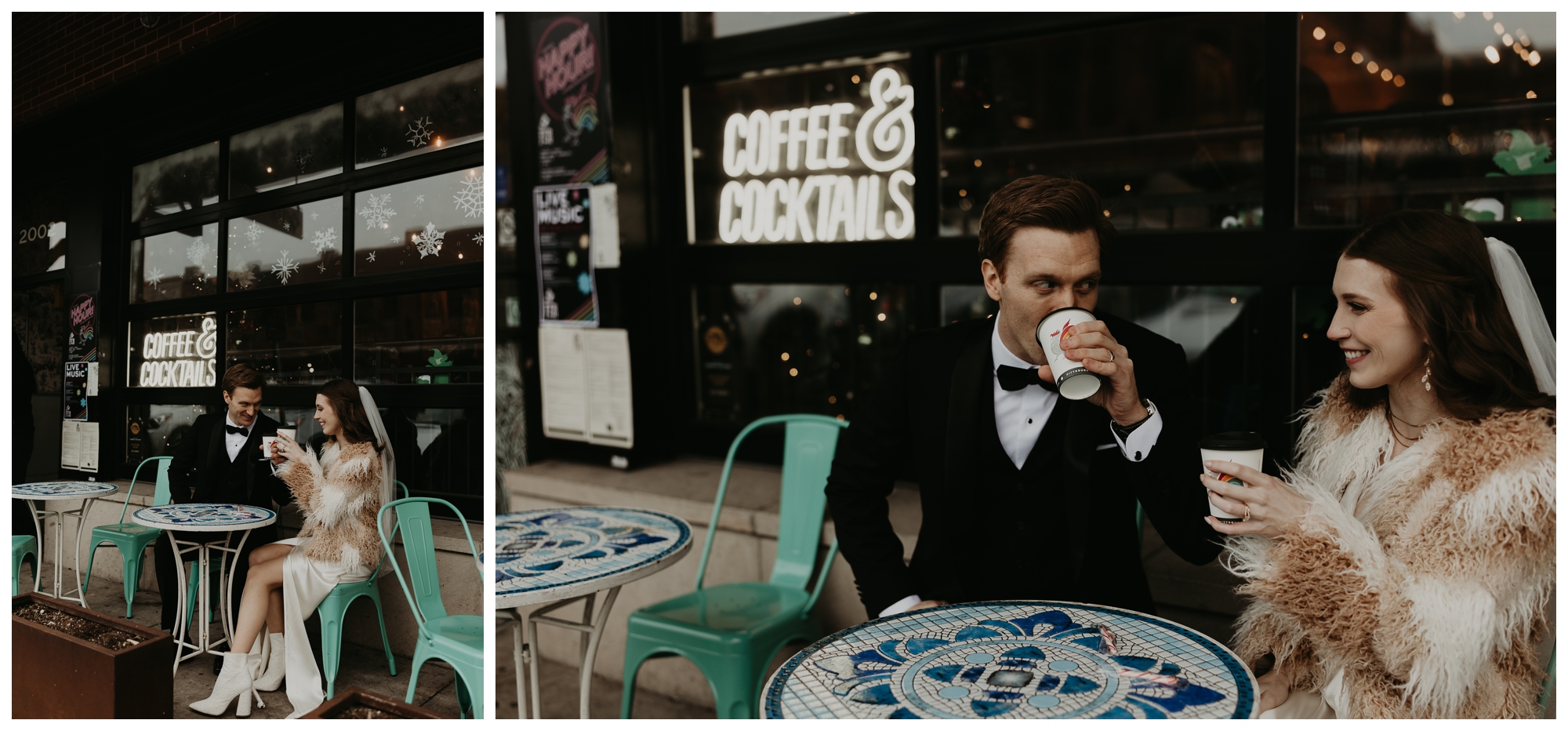 Kaya Pittsburgh; coffee shop wedding photos