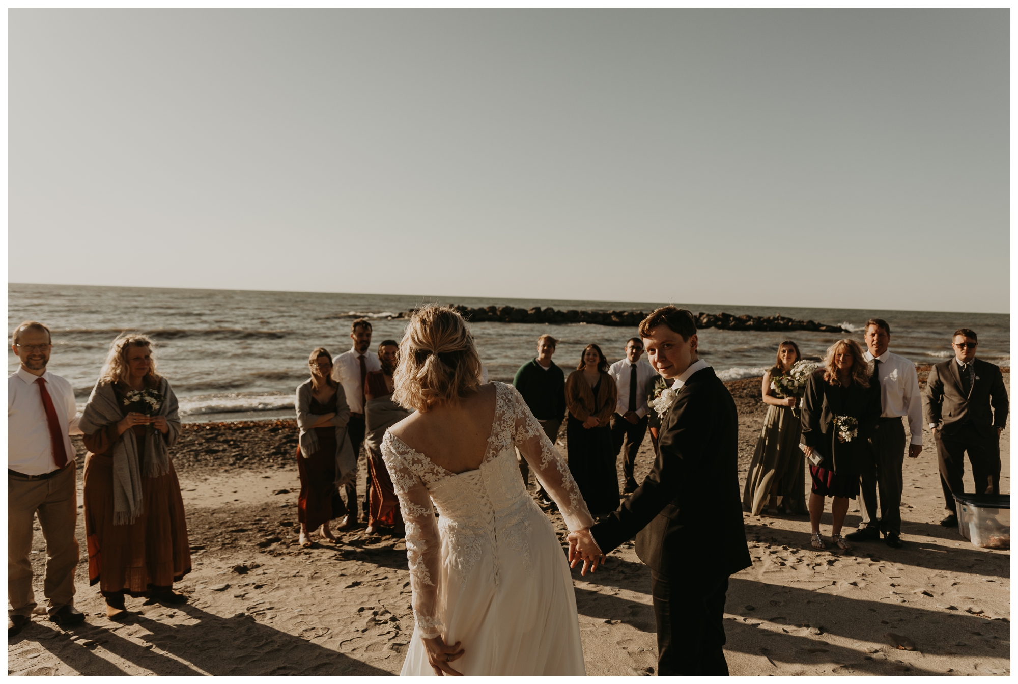 Presque Isle State Park Beach Wedding Ceremony by Jessee Allen Photography