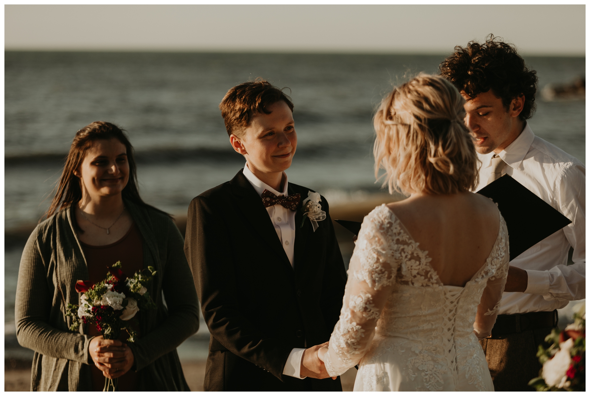 Presque Isle State Park Beach Wedding Ceremony by Jessee Allen Photography