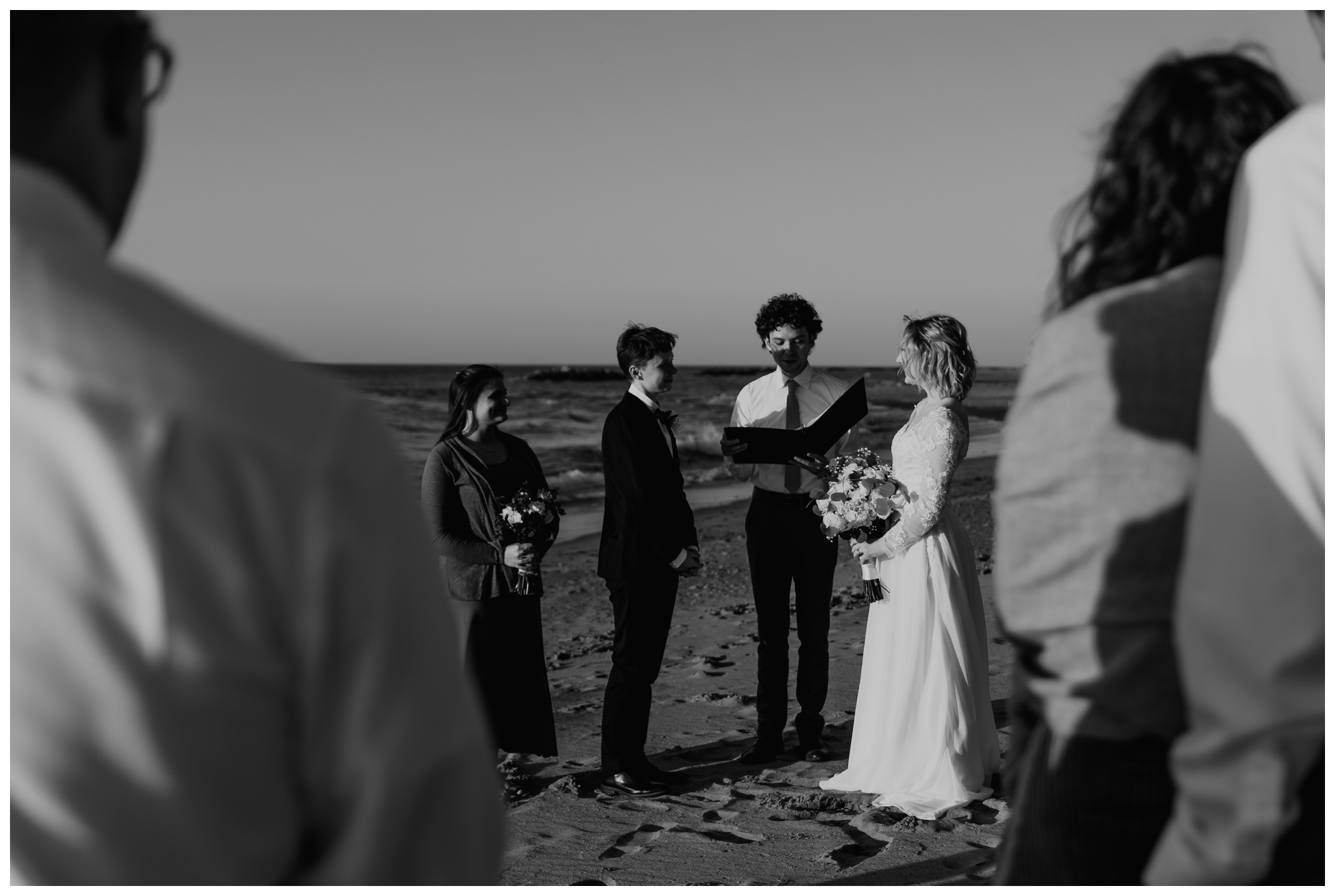 Presque Isle State Park Beach Wedding Ceremony by Jessee Allen Photography