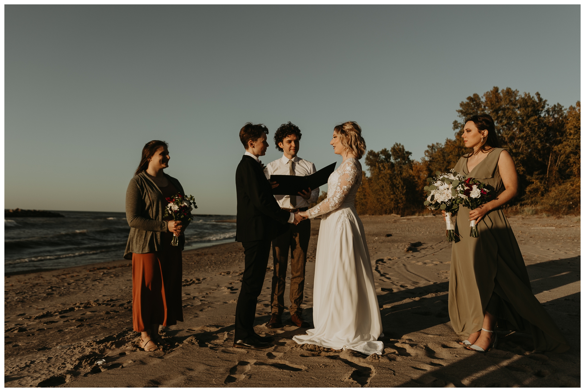 Presque Isle State Park Beach Wedding Ceremony by Jessee Allen Photography