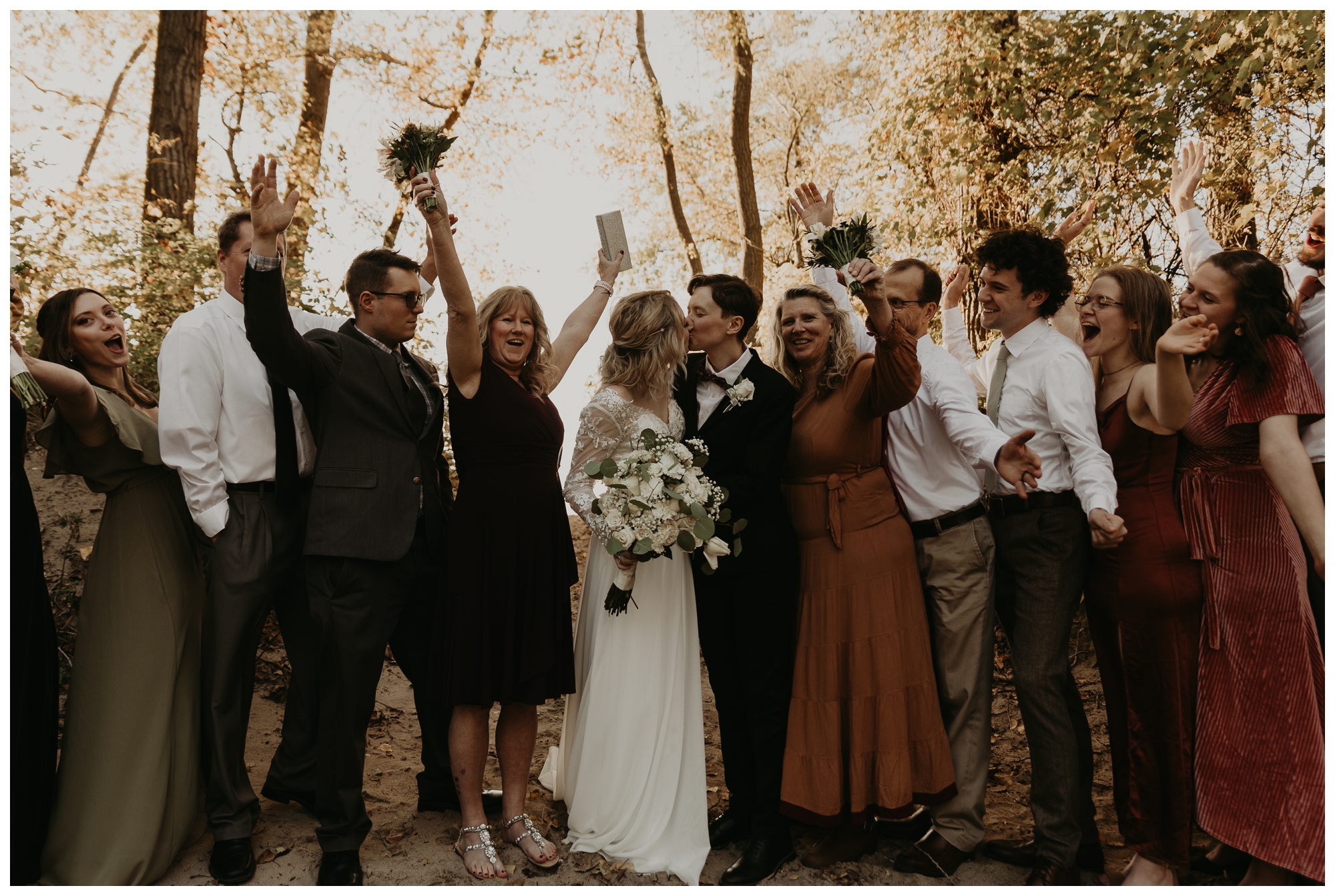 Presque Isle Peninsula Erie, PA wedding; beach ceremony