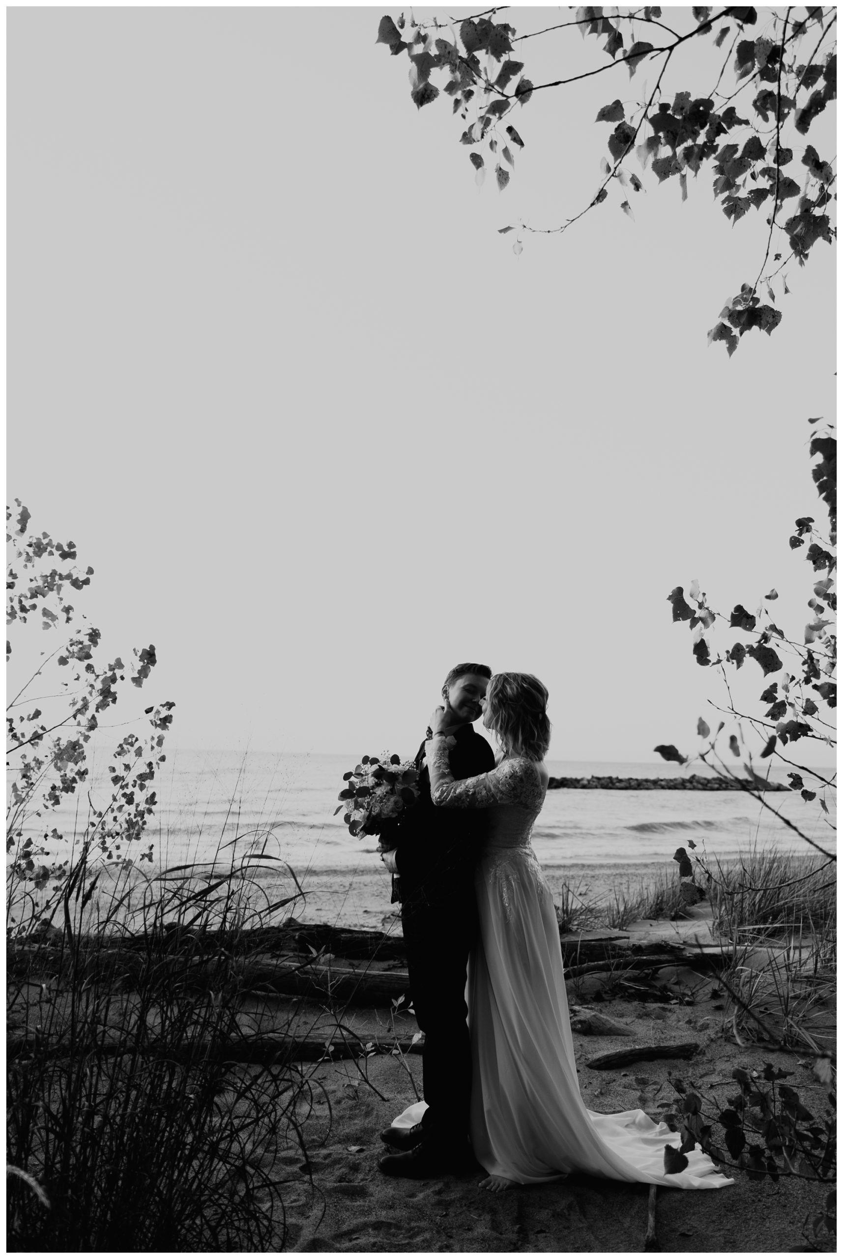 Presque Isle Beach Lake Erie wedding photos