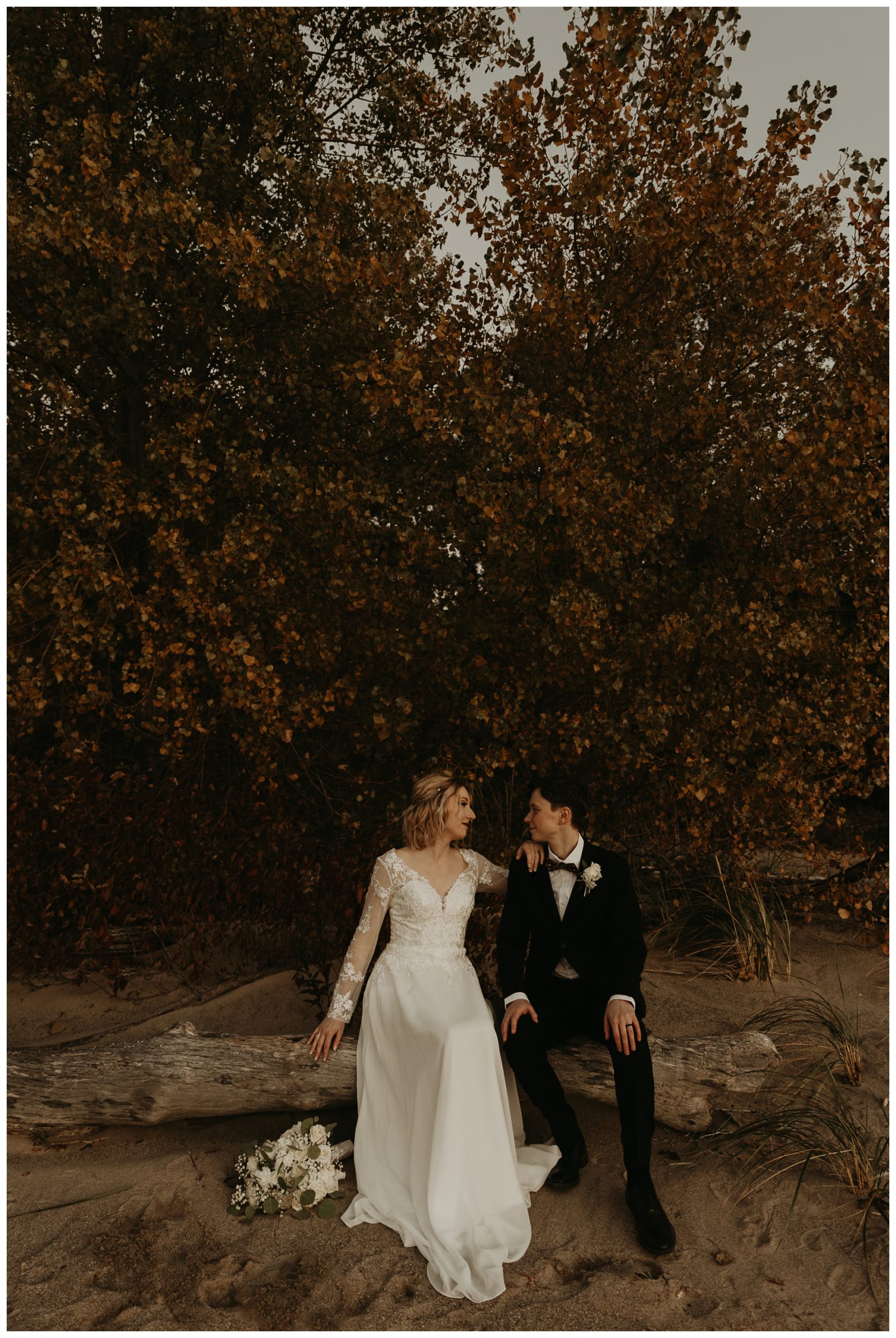 Presque Isle Beach Lake Erie wedding photos