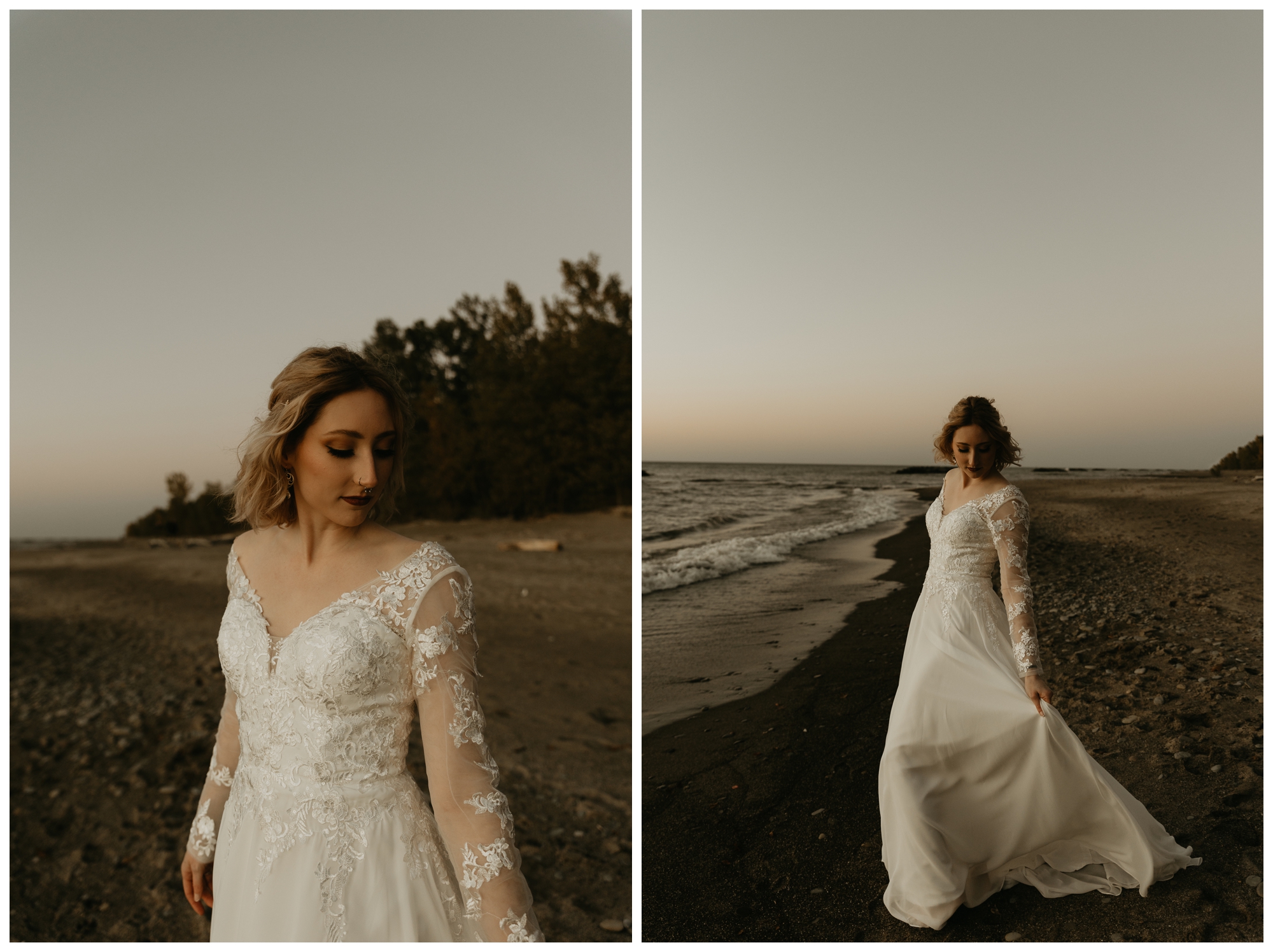 Presque Isle Beach Lake Erie wedding photos