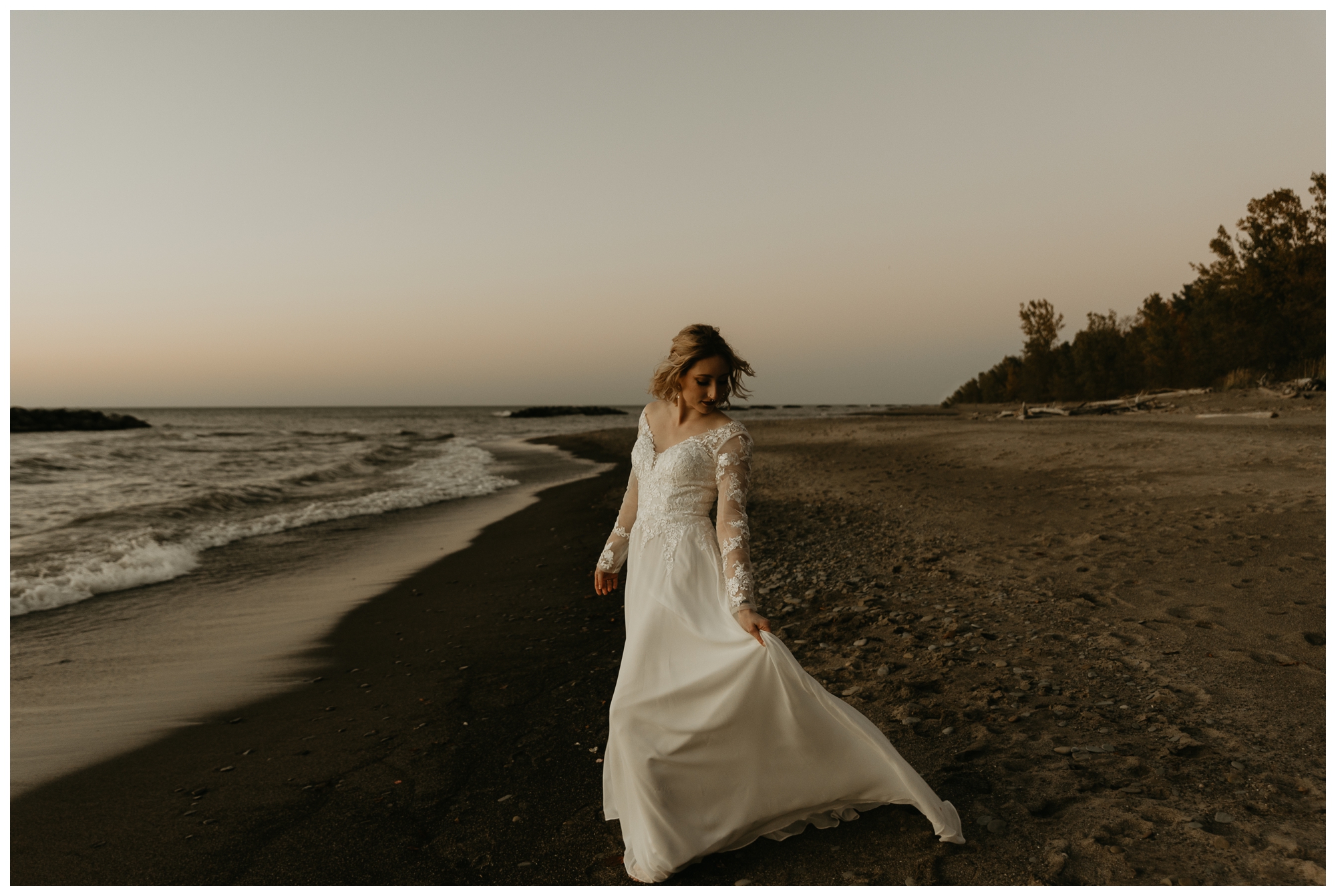 Presque Isle Beach Lake Erie wedding photos