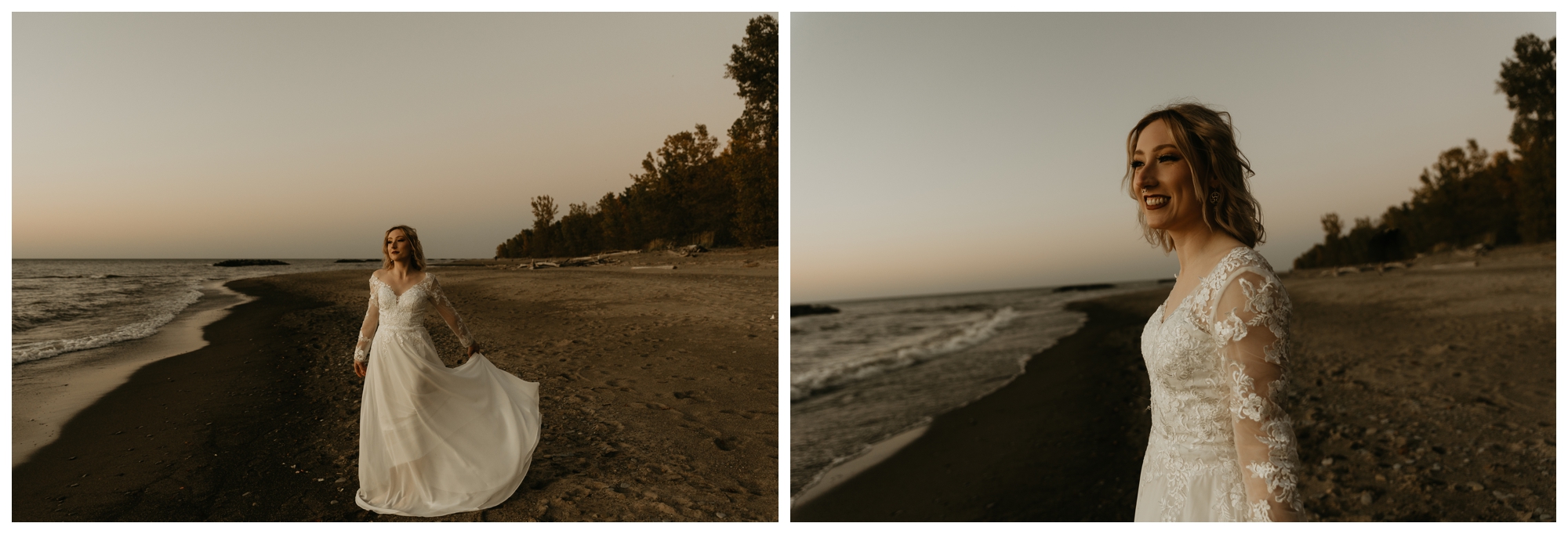 Presque Isle Beach Lake Erie wedding photos