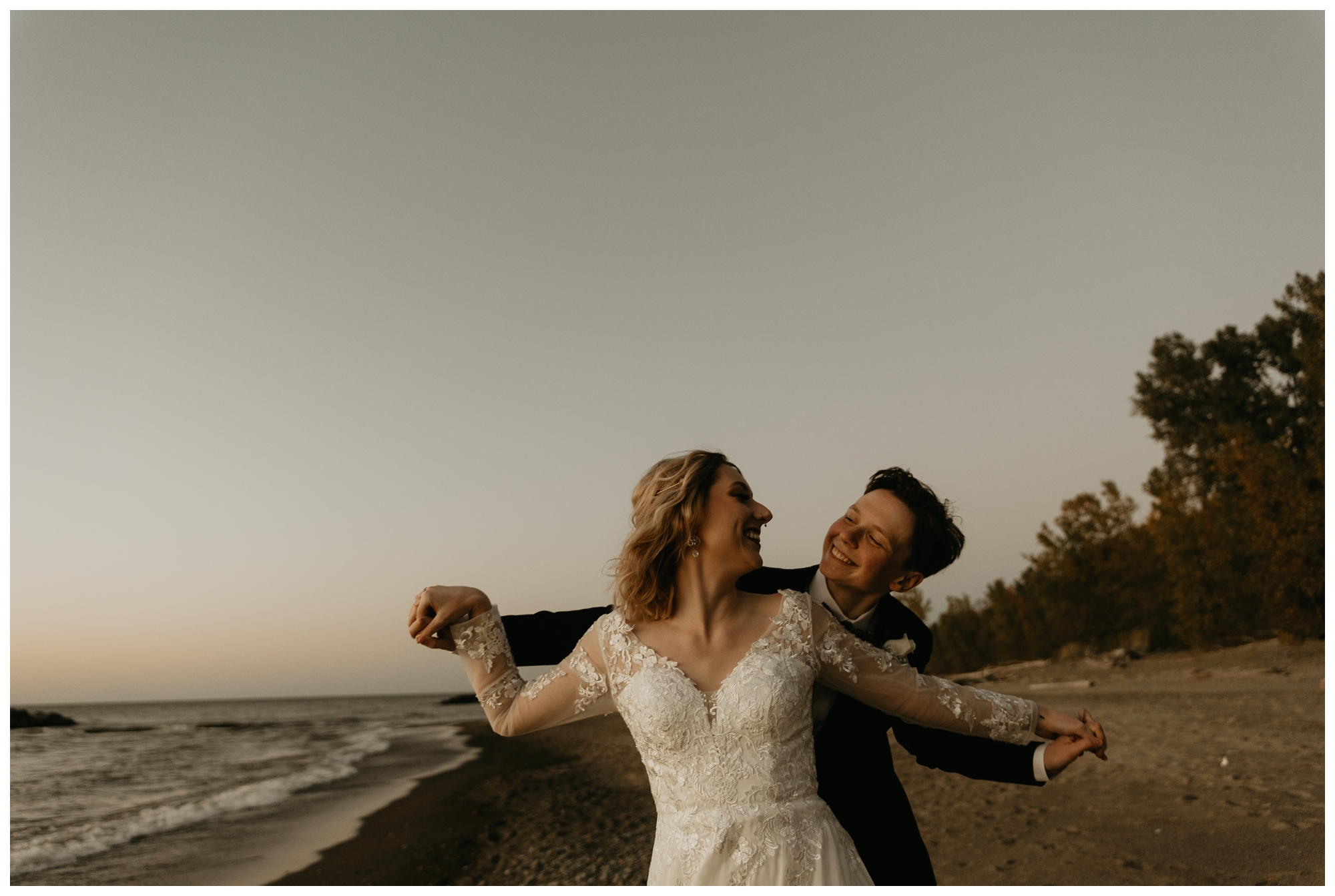 Presque Isle Beach Lake Erie wedding photos