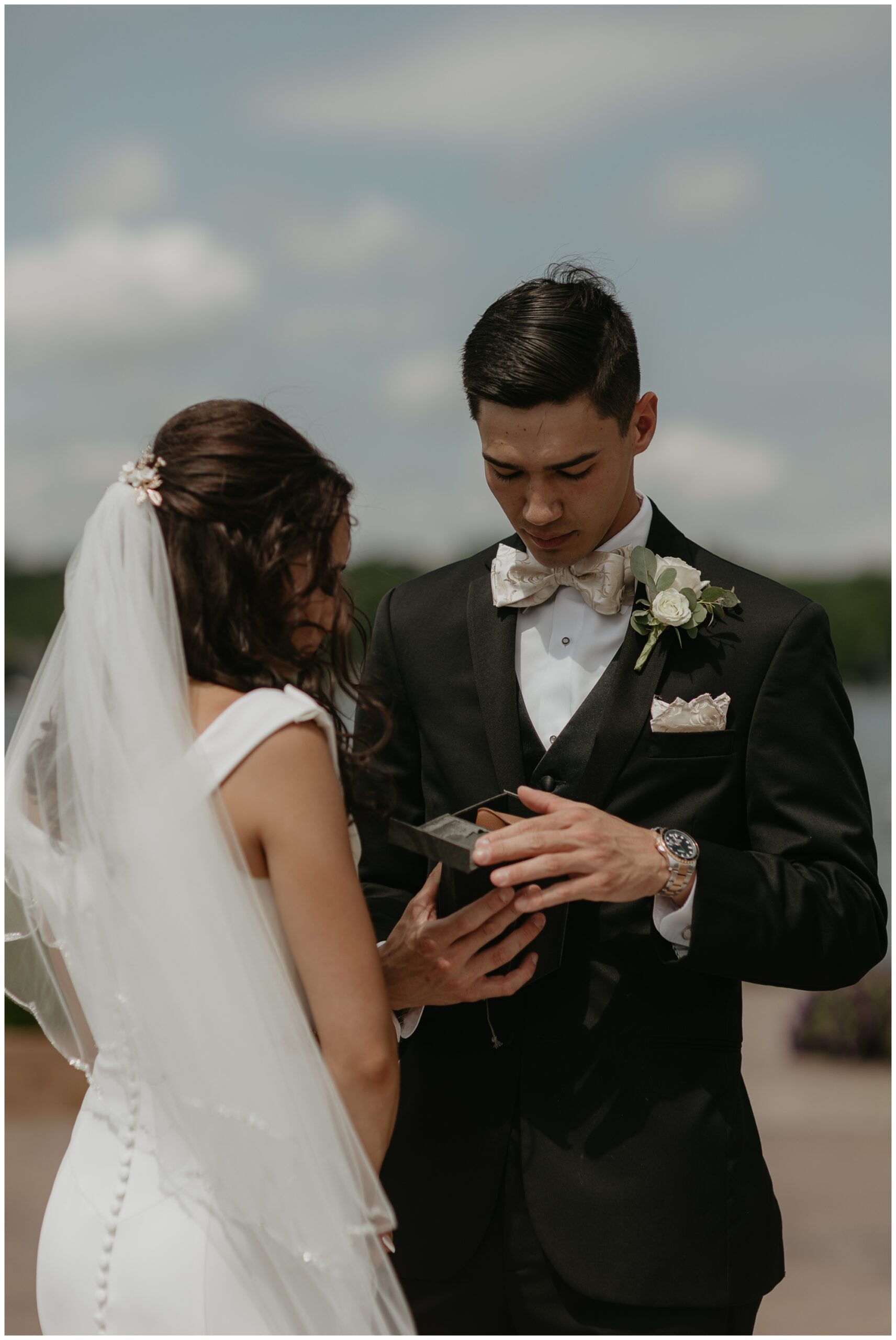 wedding day portraits at Lake Chautauqua Harbor Hotel, New York